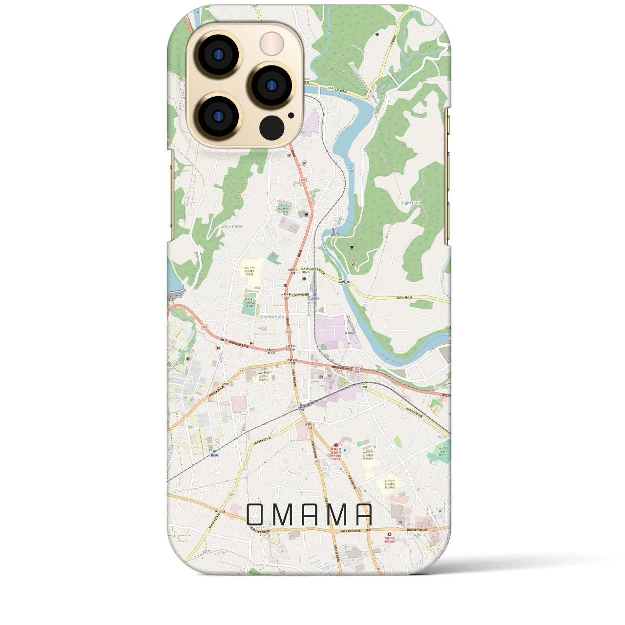 【大間々(群馬県)】地図柄iPhoneケース(バックカバータイプ)
