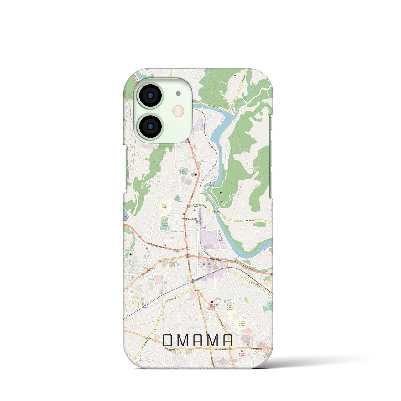 【大間々(群馬県)】地図柄iPhoneケース(バックカバータイプ)