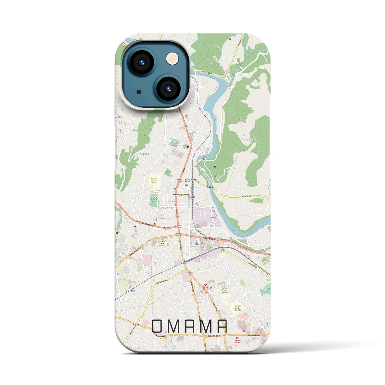 【大間々(群馬県)】地図柄iPhoneケース(バックカバータイプ)