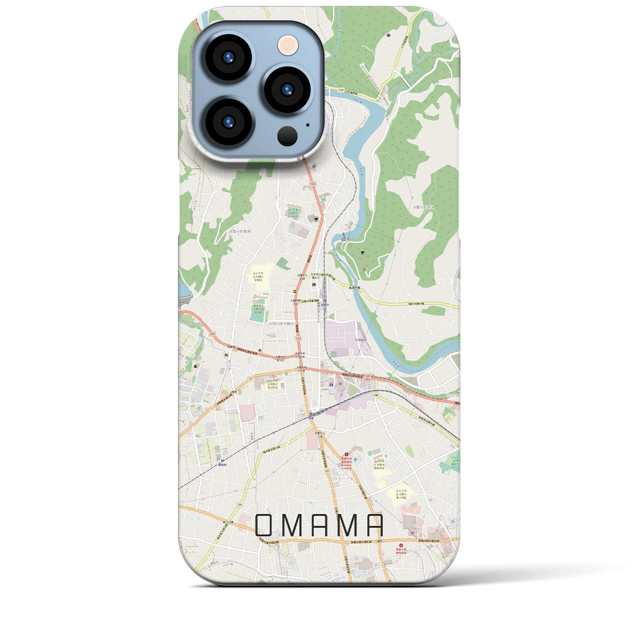 【大間々(群馬県)】地図柄iPhoneケース(バックカバータイプ)