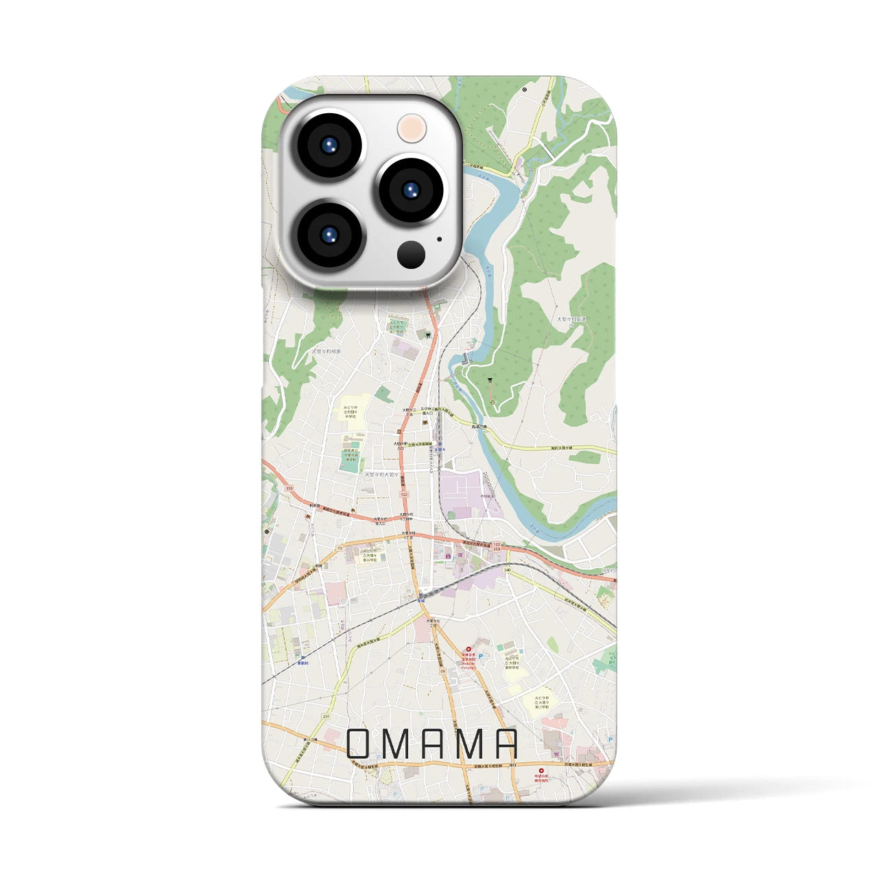 【大間々(群馬県)】地図柄iPhoneケース(バックカバータイプ)