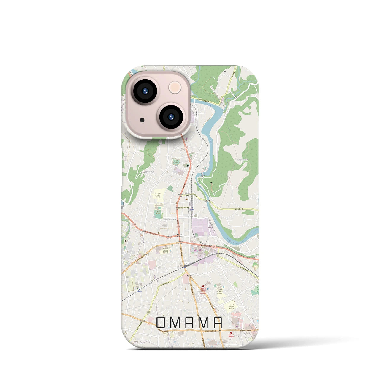 【大間々(群馬県)】地図柄iPhoneケース(バックカバータイプ)