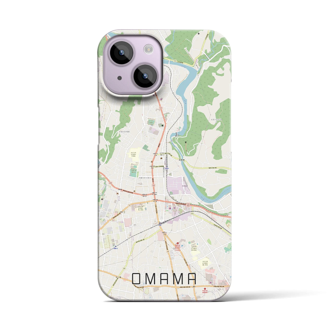 【大間々(群馬県)】地図柄iPhoneケース(バックカバータイプ)