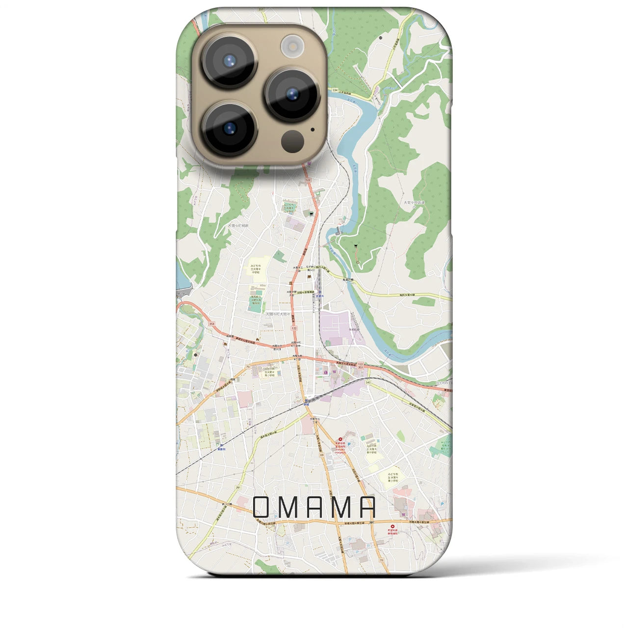【大間々(群馬県)】地図柄iPhoneケース(バックカバータイプ)
