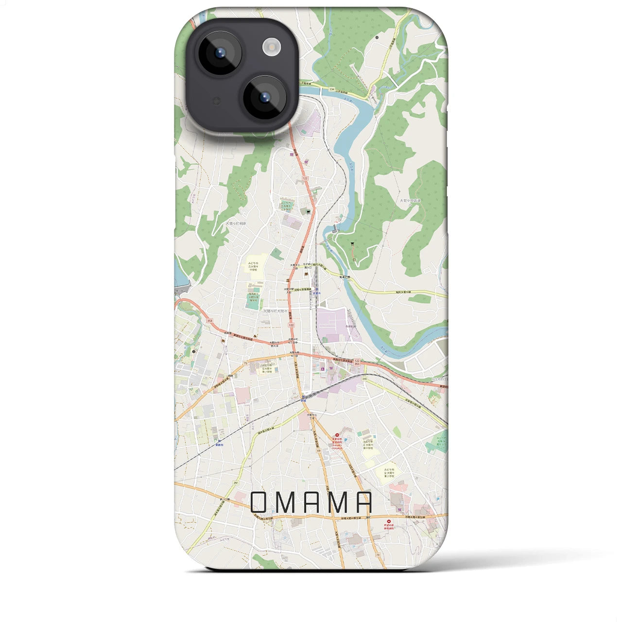 【大間々(群馬県)】地図柄iPhoneケース(バックカバータイプ)