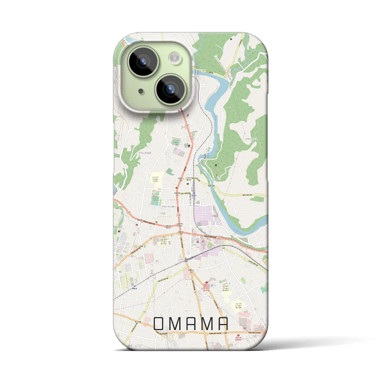 【大間々(群馬県)】地図柄iPhoneケース(バックカバータイプ)