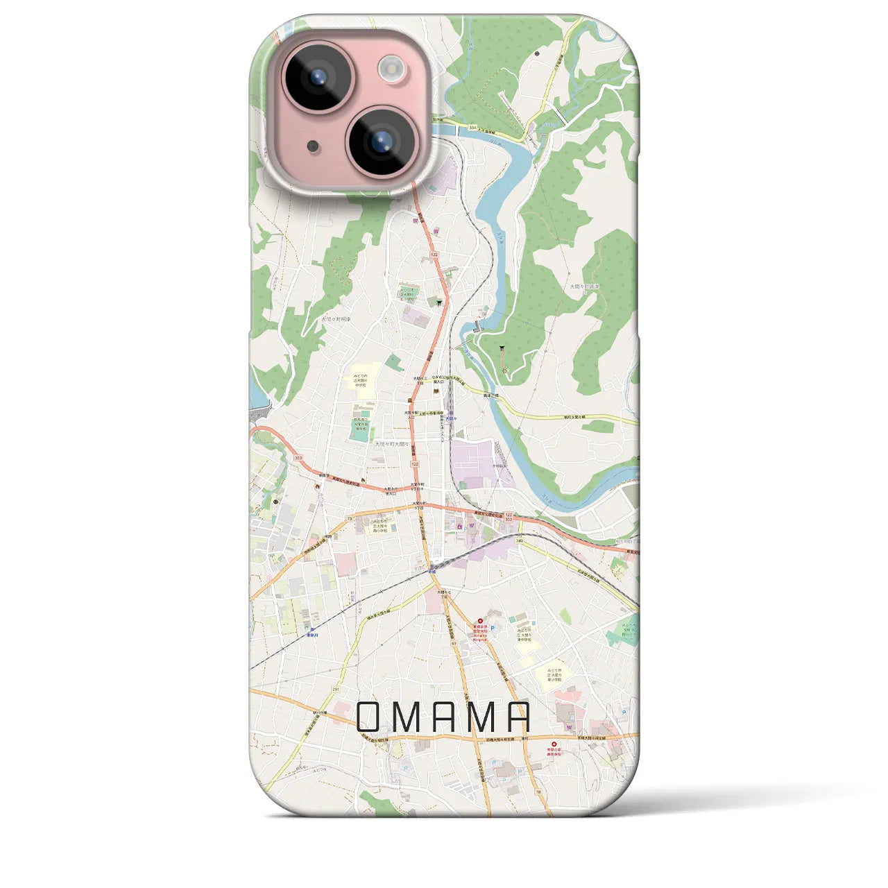 【大間々(群馬県)】地図柄iPhoneケース(バックカバータイプ)
