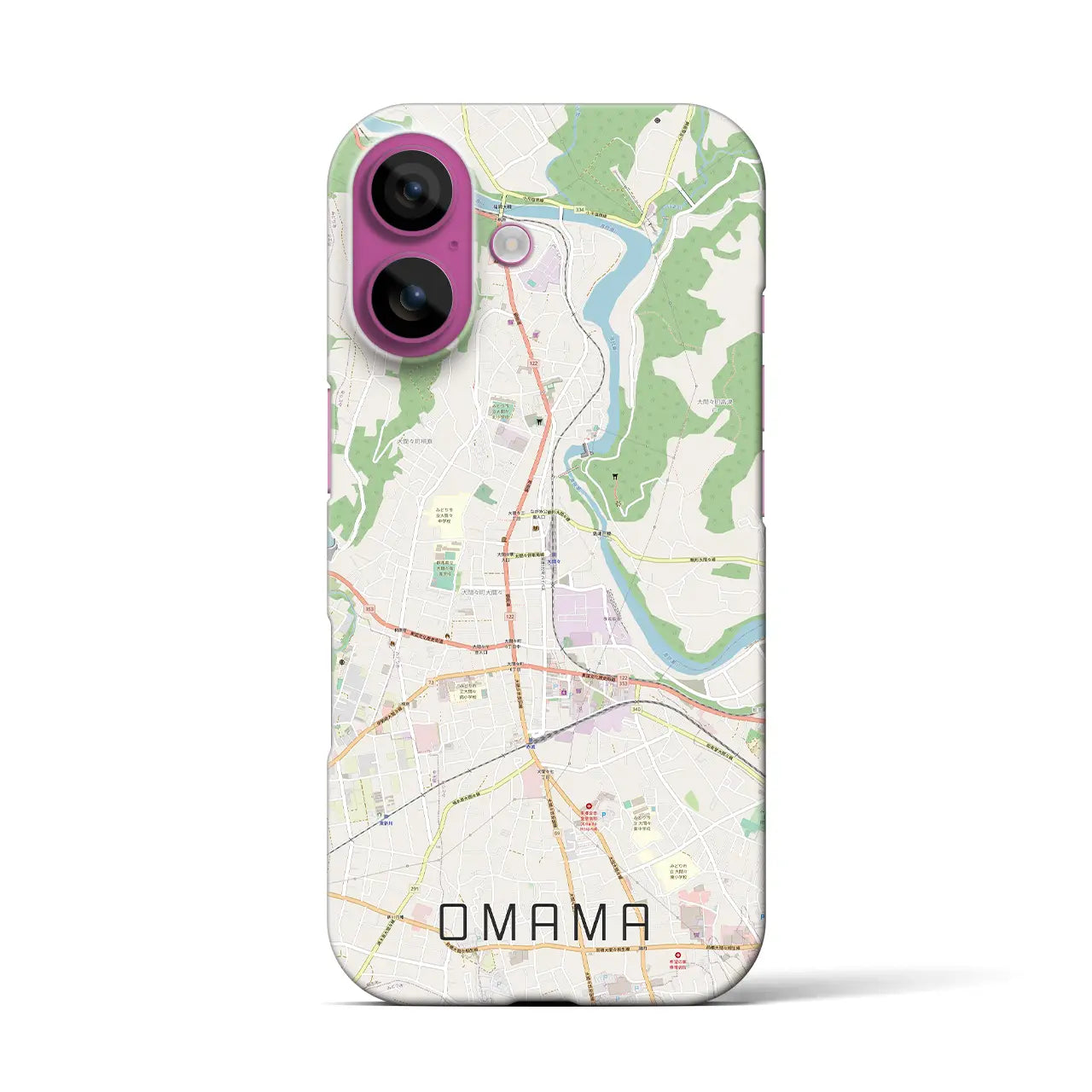 【大間々(群馬県)】地図柄iPhoneケース(バックカバータイプ)