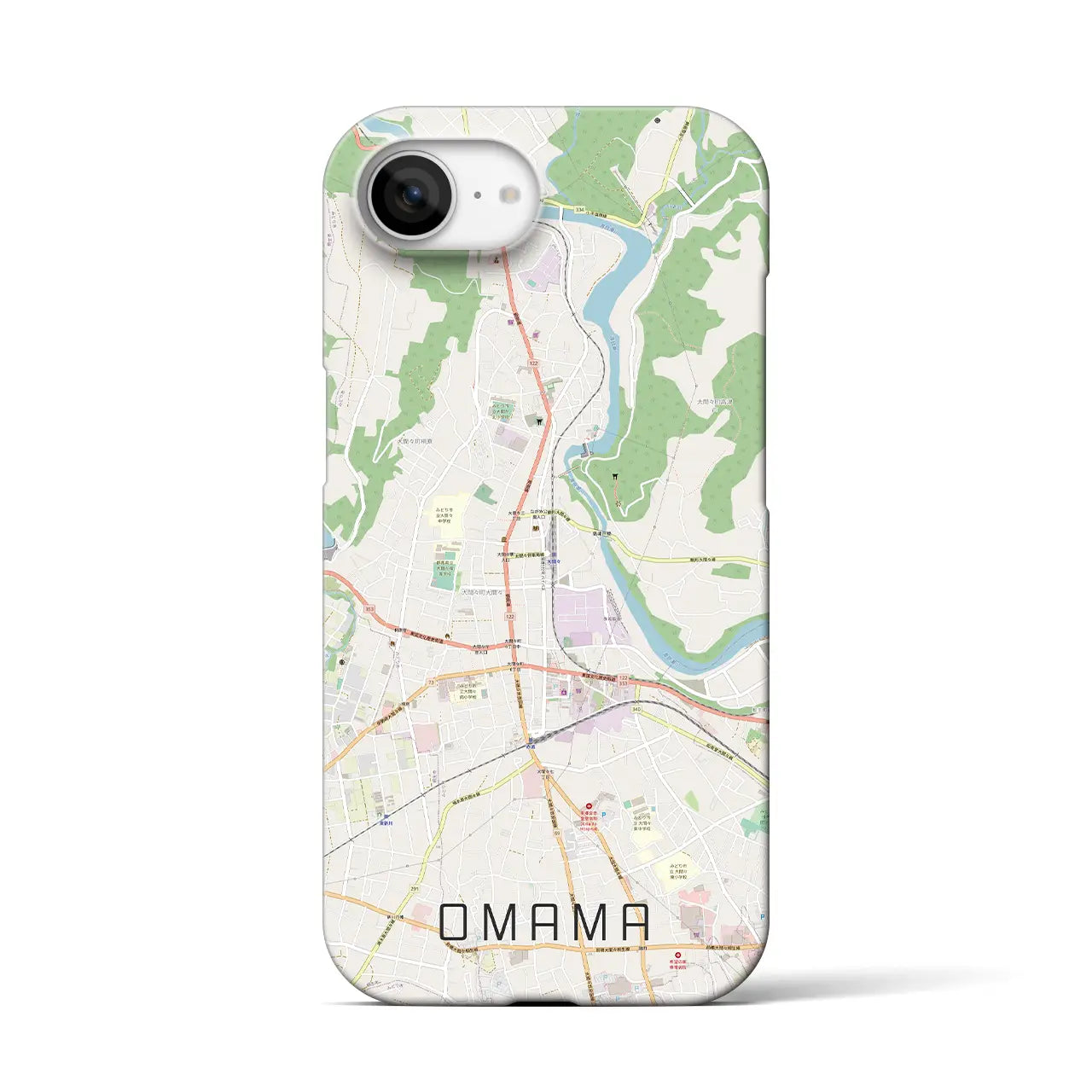 【大間々(群馬県)】地図柄iPhoneケース(バックカバータイプ)