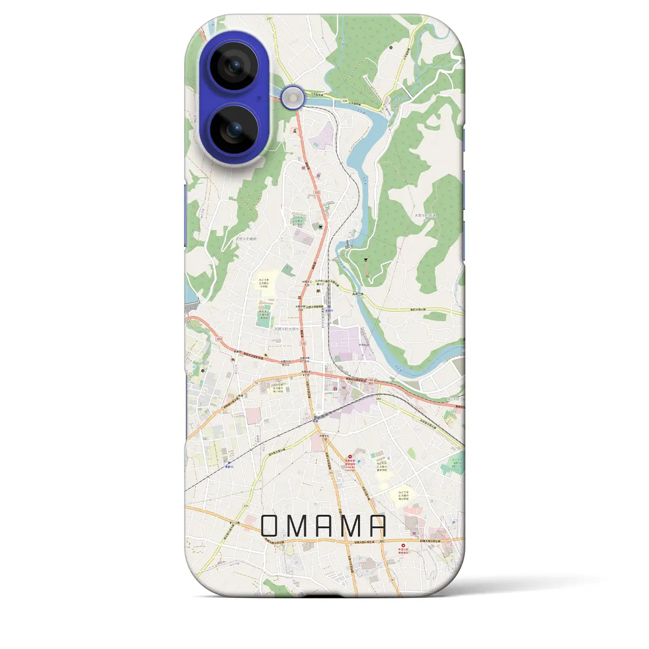 【大間々(群馬県)】地図柄iPhoneケース(バックカバータイプ)ナチュラル・iPhone 16 Pro Max 用
