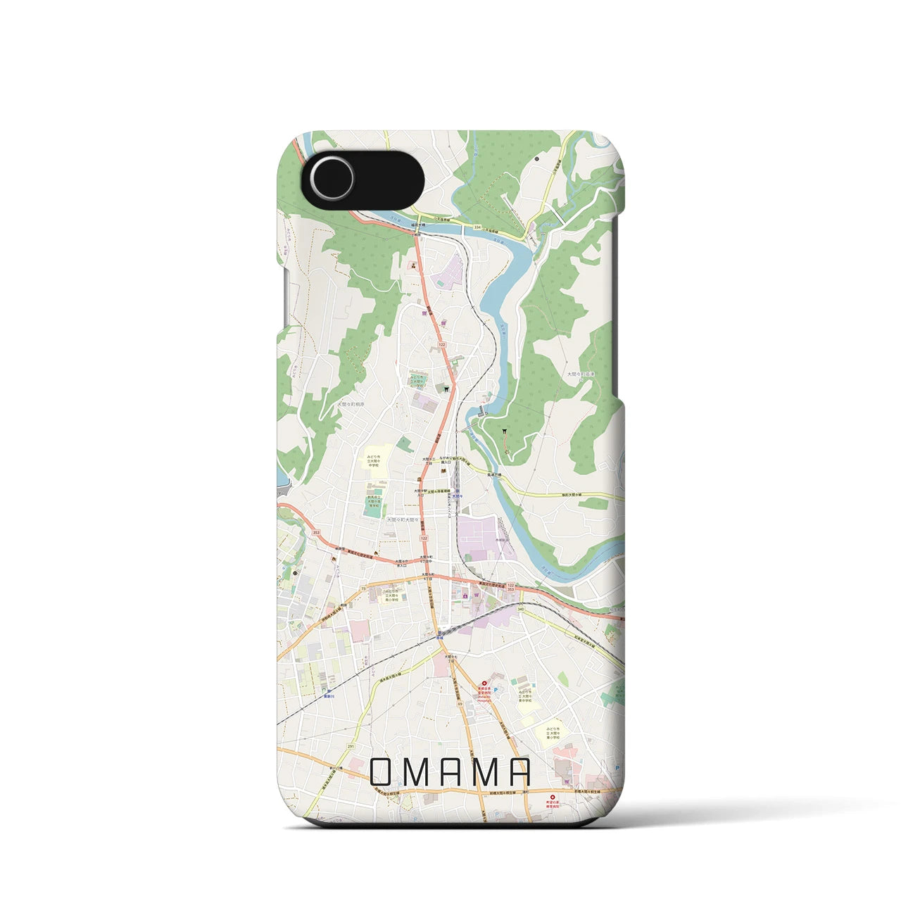 【大間々(群馬県)】地図柄iPhoneケース(バックカバータイプ)