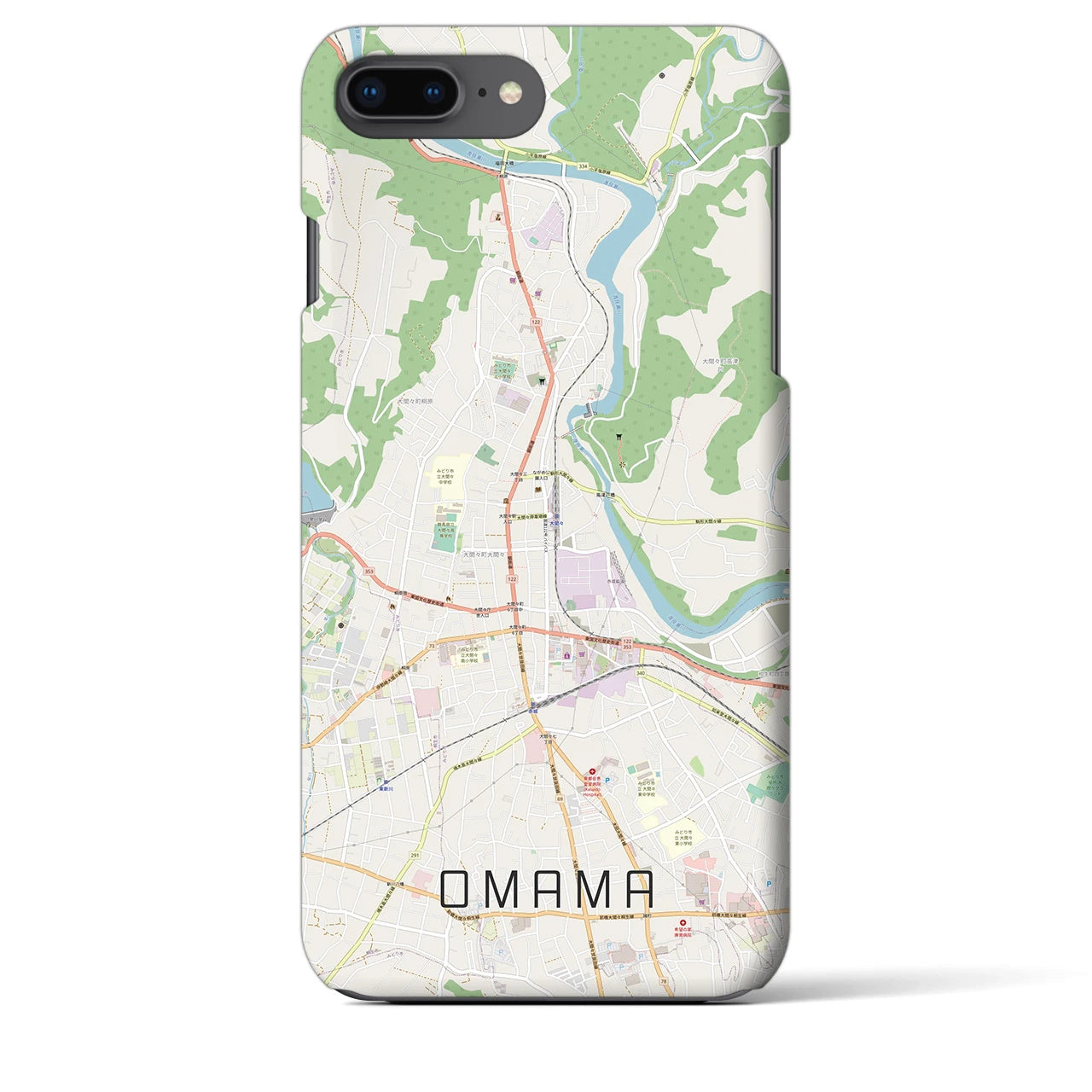 【大間々(群馬県)】地図柄iPhoneケース(バックカバータイプ)