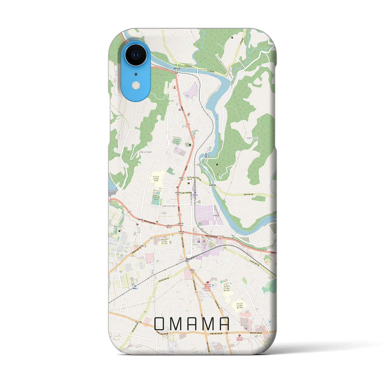 【大間々(群馬県)】地図柄iPhoneケース(バックカバータイプ)