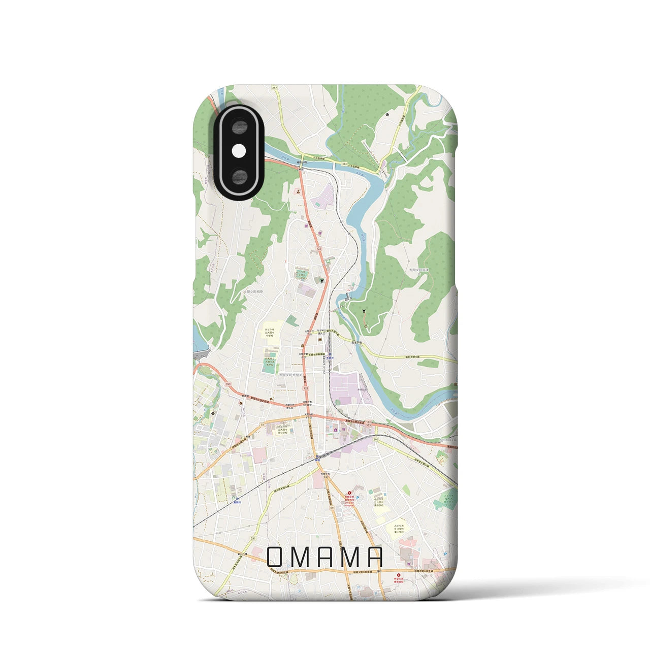 【大間々(群馬県)】地図柄iPhoneケース(バックカバータイプ)