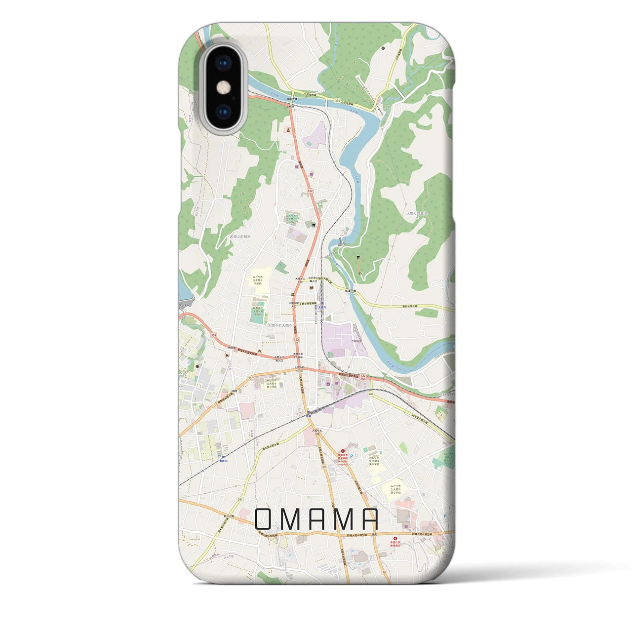 【大間々(群馬県)】地図柄iPhoneケース(バックカバータイプ)