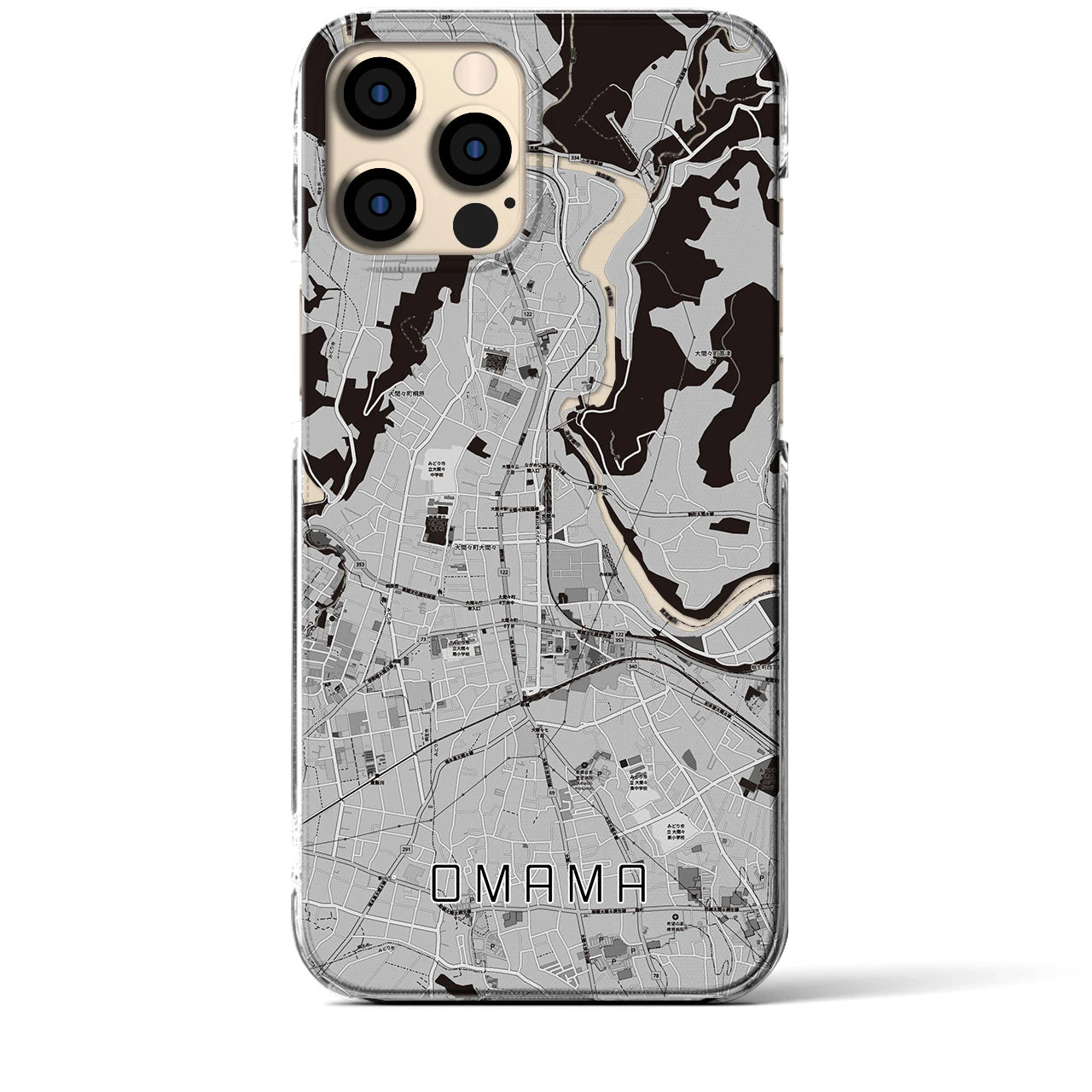 【大間々(群馬県)】地図柄iPhoneケース(クリアタイプ)