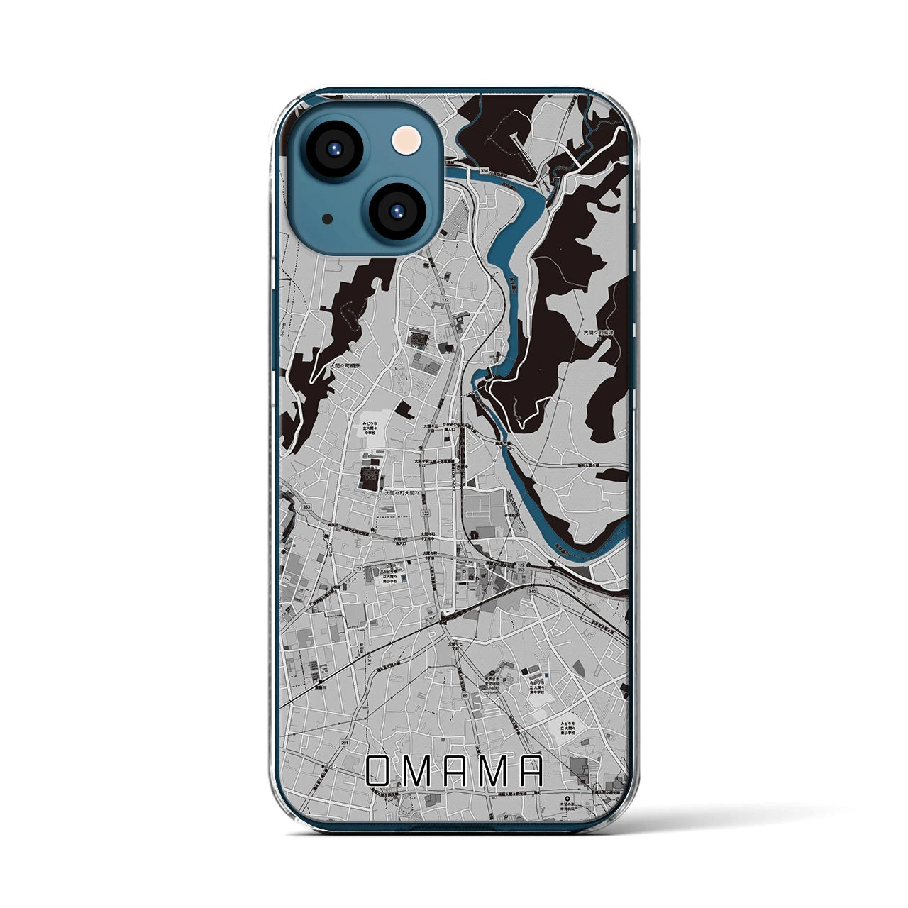 【大間々(群馬県)】地図柄iPhoneケース(クリアタイプ)