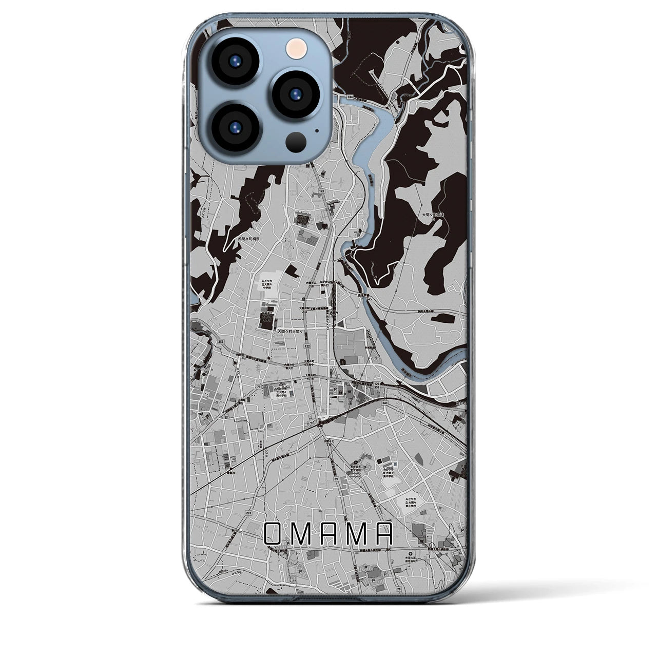 【大間々(群馬県)】地図柄iPhoneケース(クリアタイプ)