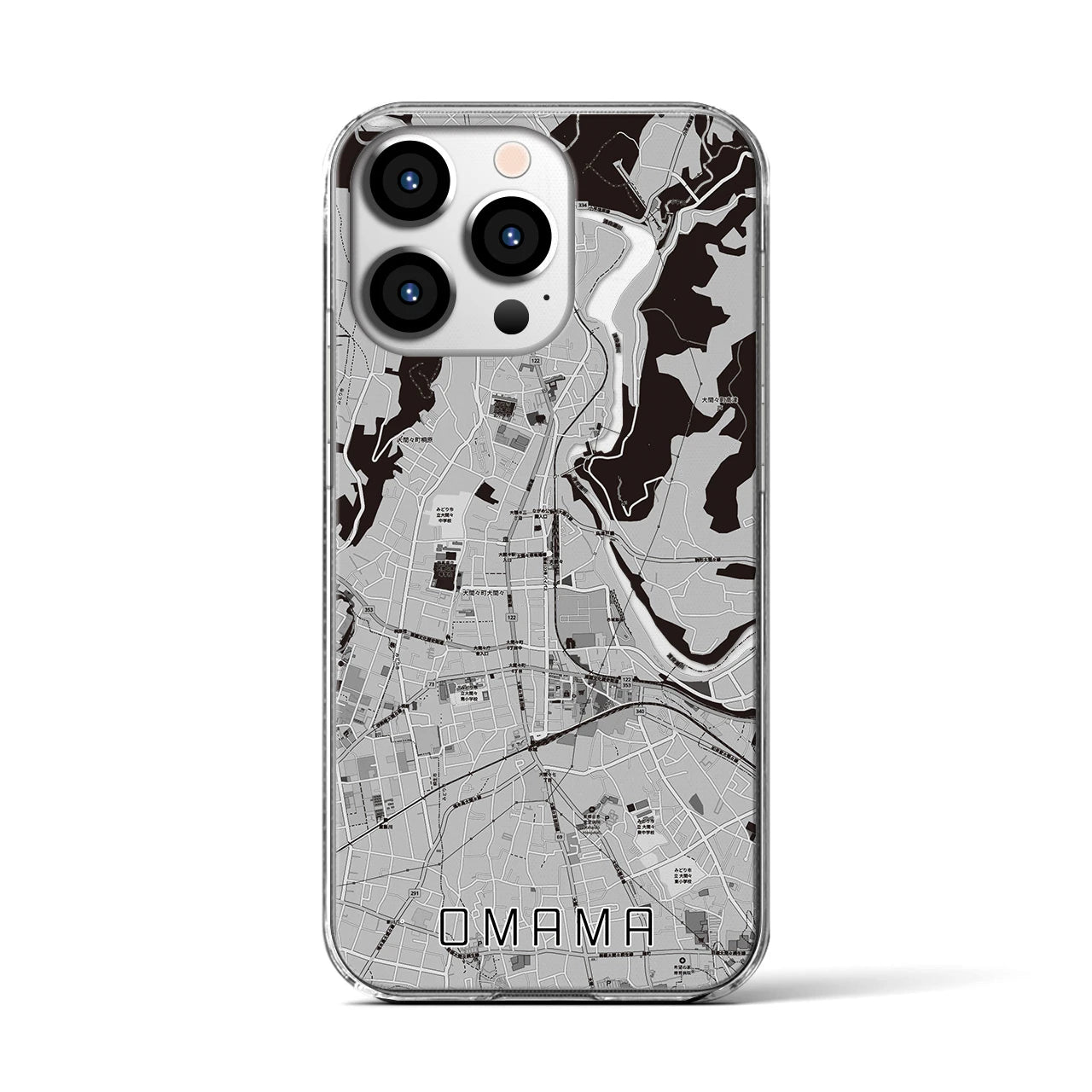 【大間々(群馬県)】地図柄iPhoneケース(クリアタイプ)