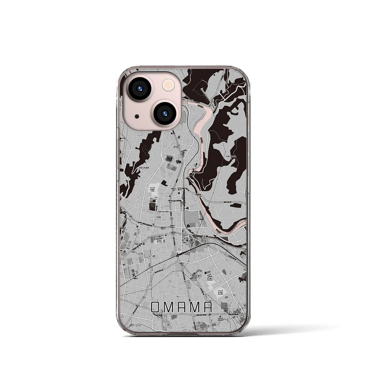 【大間々(群馬県)】地図柄iPhoneケース(クリアタイプ)