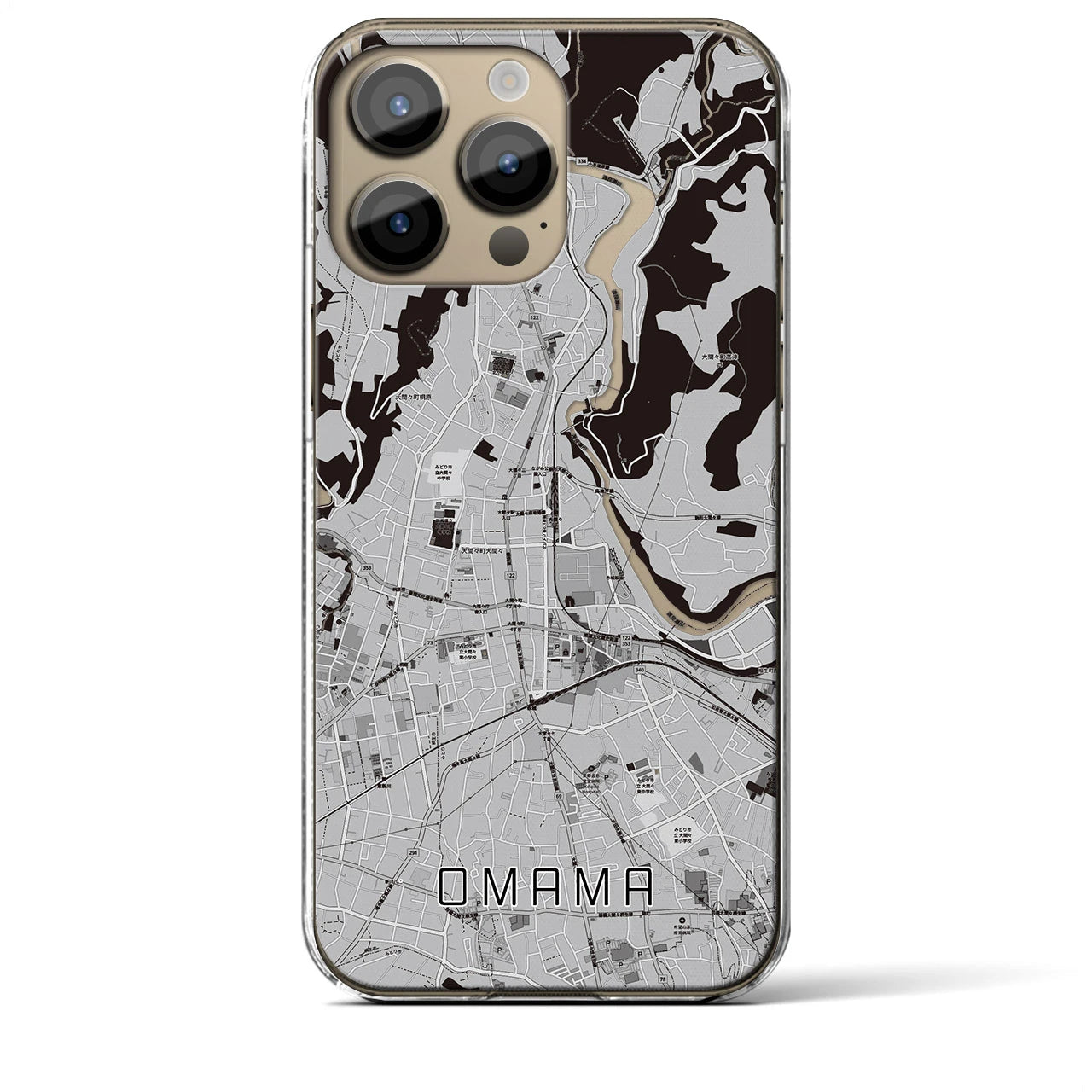 【大間々(群馬県)】地図柄iPhoneケース(クリアタイプ)