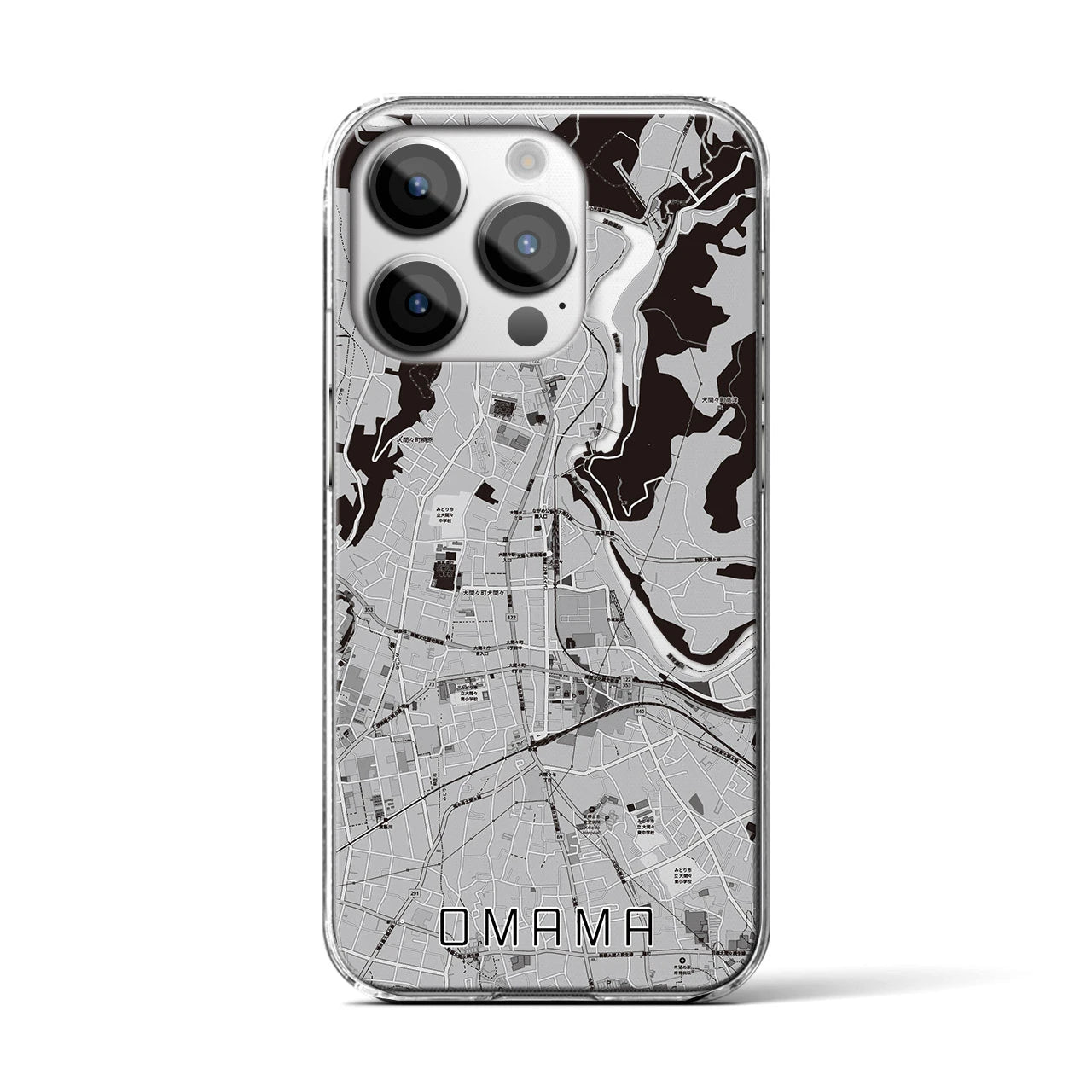 【大間々(群馬県)】地図柄iPhoneケース(クリアタイプ)