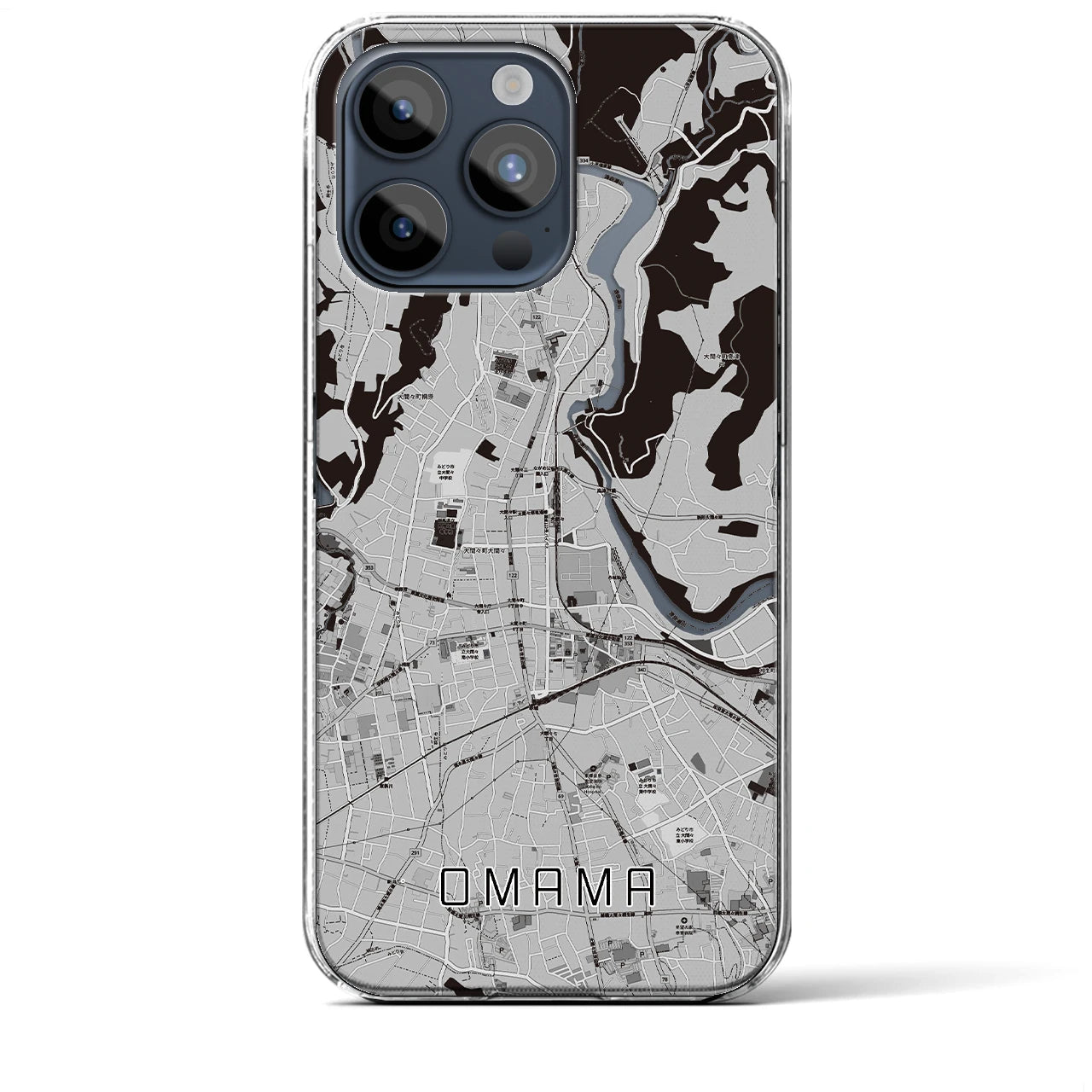 【大間々(群馬県)】地図柄iPhoneケース(クリアタイプ)