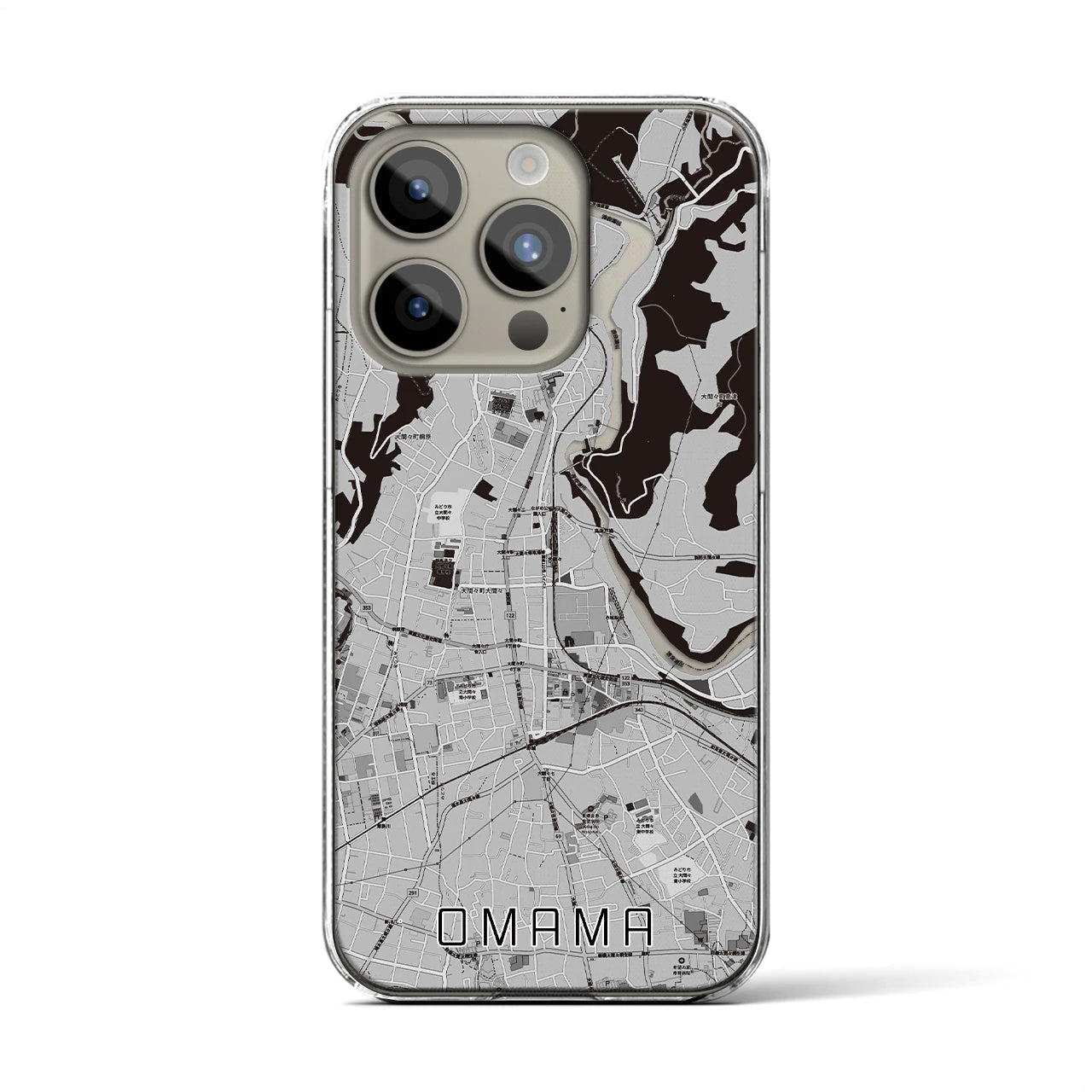 【大間々(群馬県)】地図柄iPhoneケース(クリアタイプ)