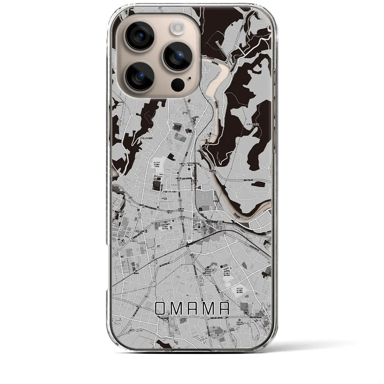 【大間々(群馬県)】地図柄iPhoneケース(クリアタイプ)