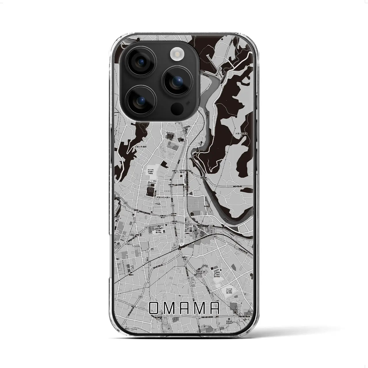 【大間々(群馬県)】地図柄iPhoneケース(クリアタイプ)