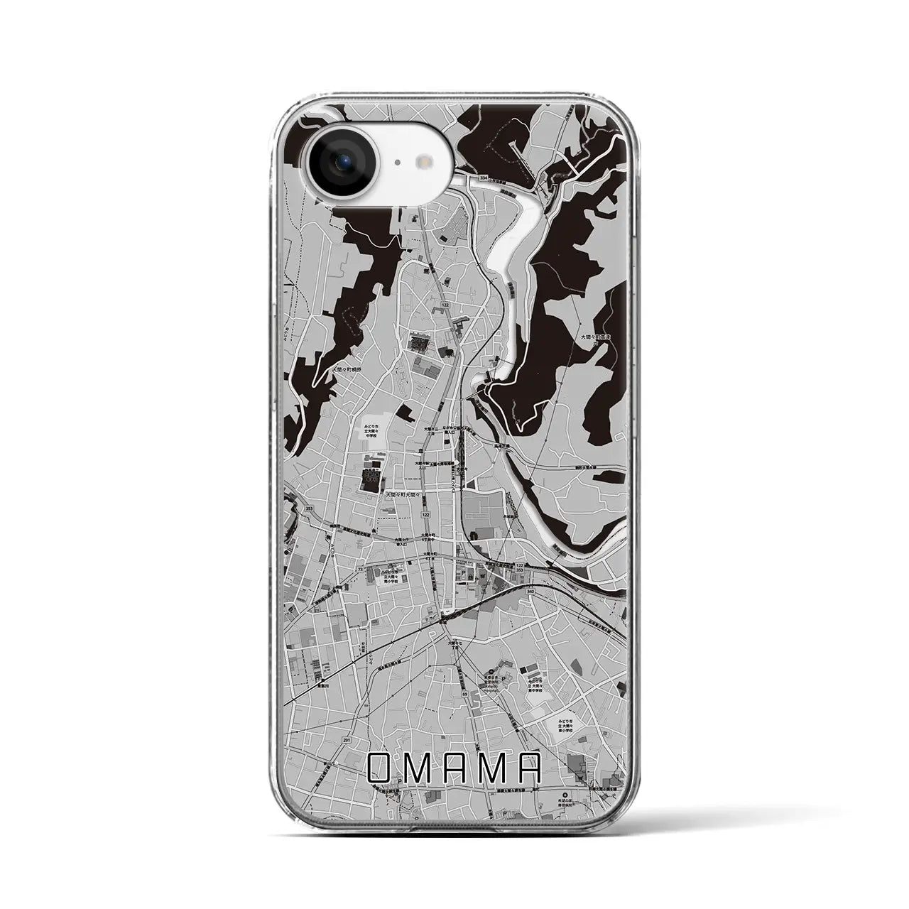 【大間々(群馬県)】地図柄iPhoneケース(クリアタイプ)