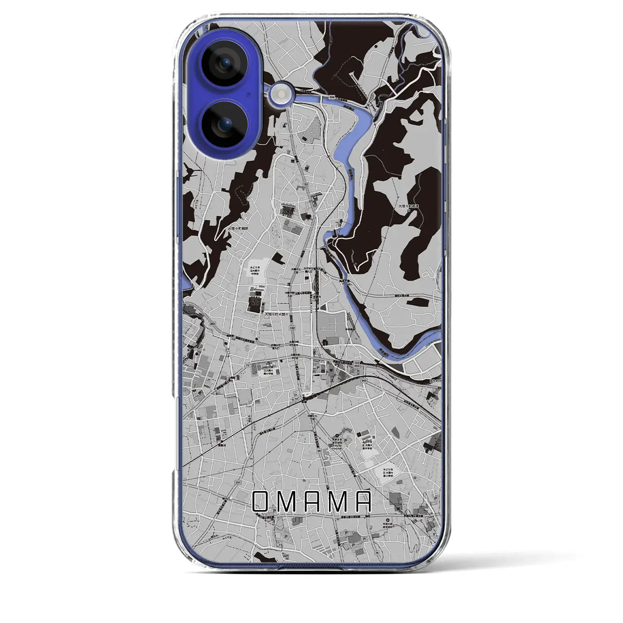 【大間々(群馬県)】地図柄iPhoneケース(クリアタイプ)