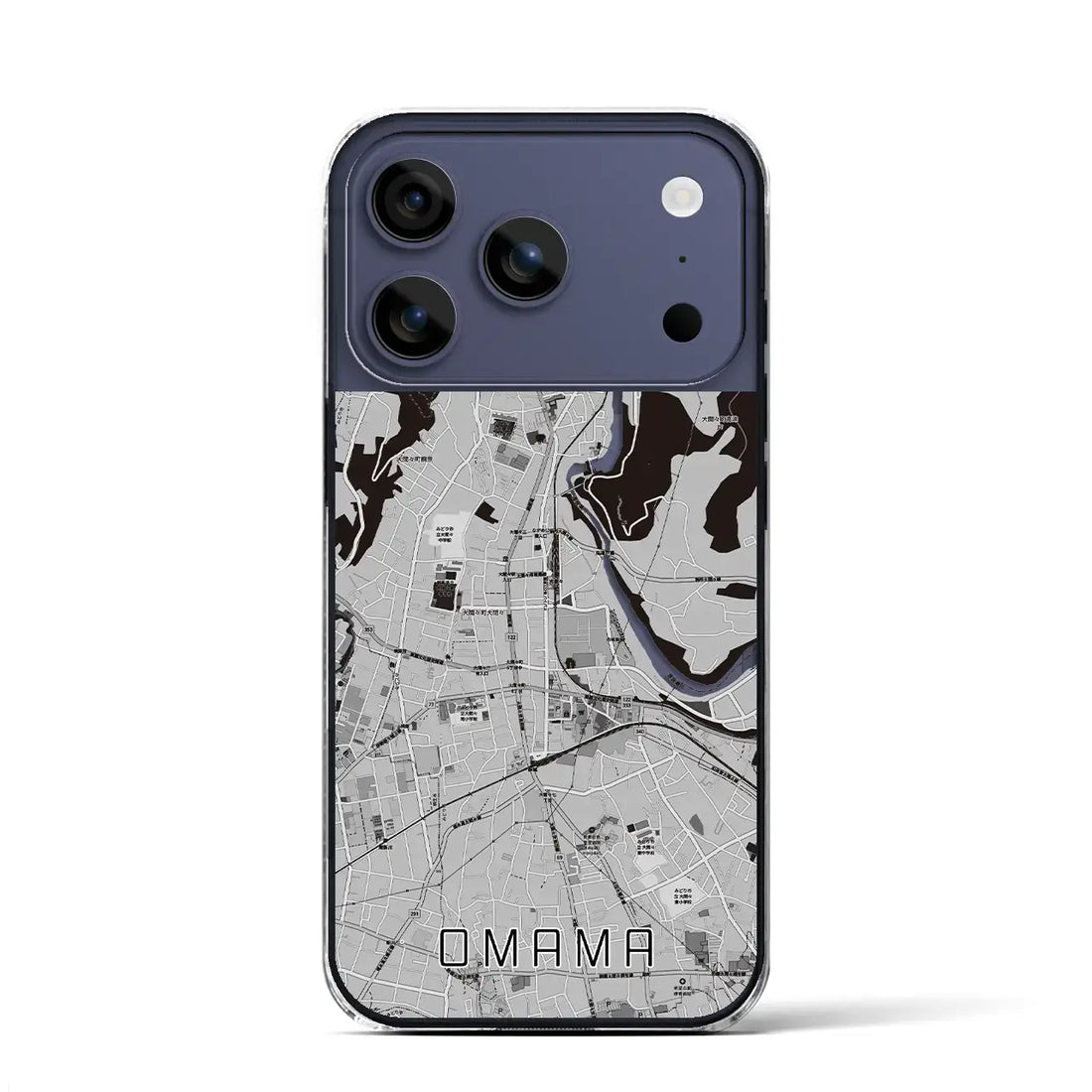 【大間々(群馬県)】地図柄iPhoneケース(クリアタイプ)