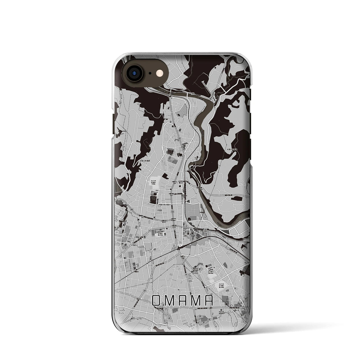 【大間々(群馬県)】地図柄iPhoneケース(クリアタイプ)