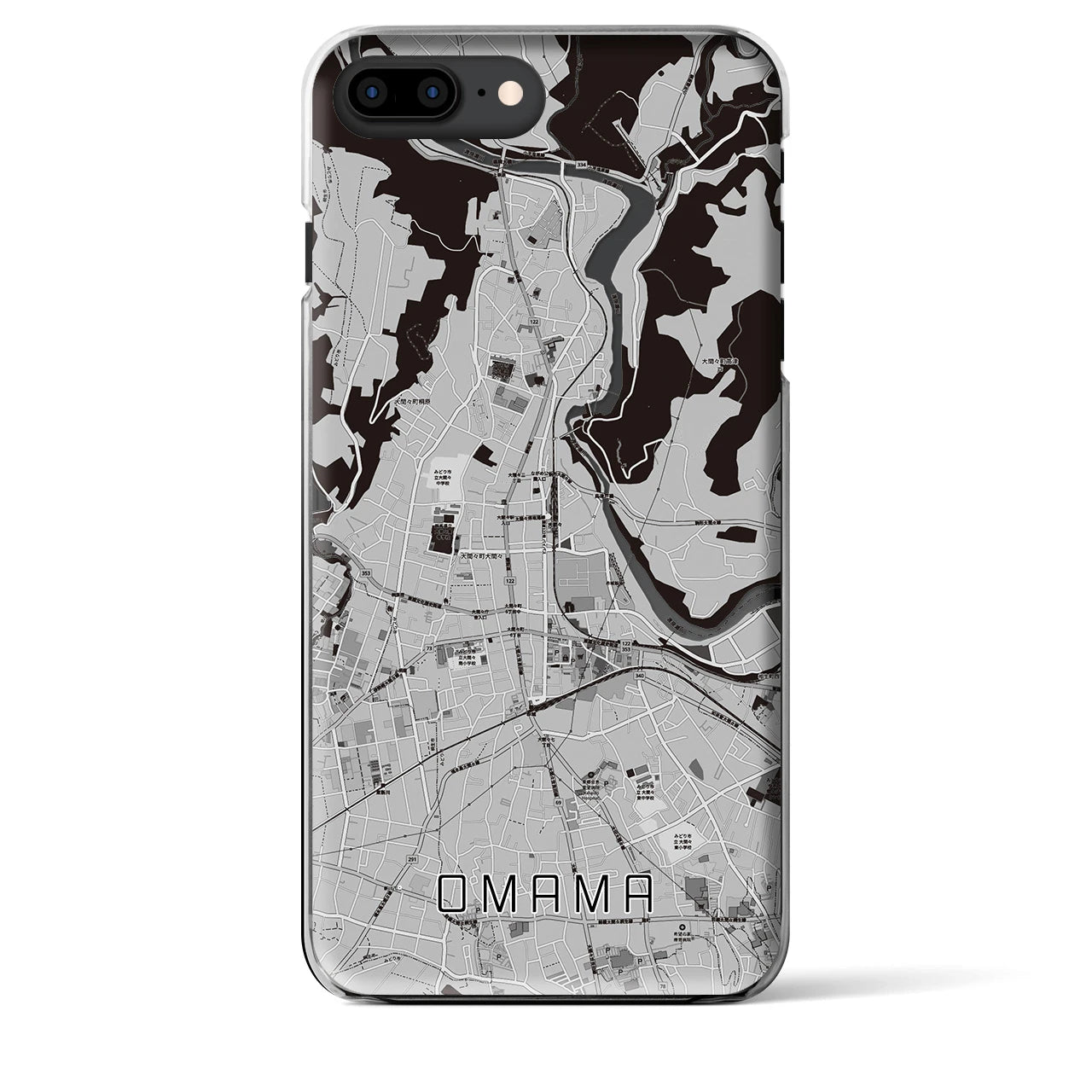 【大間々(群馬県)】地図柄iPhoneケース(クリアタイプ)