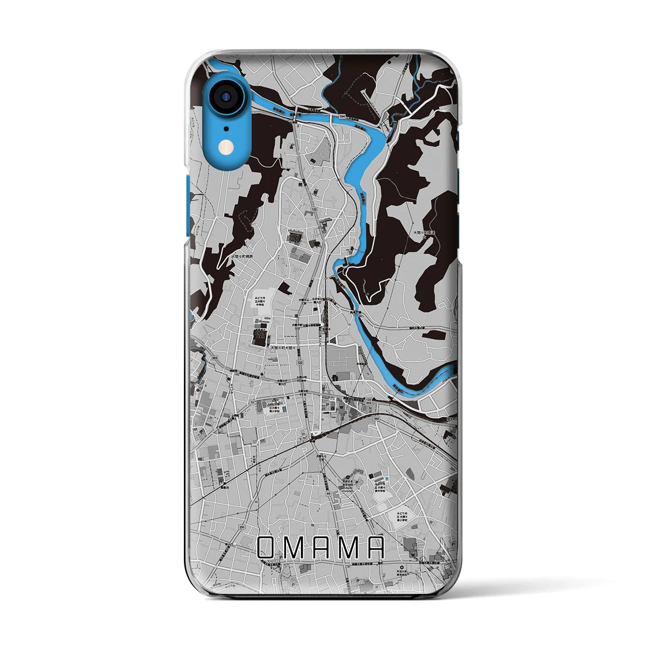 【大間々(群馬県)】地図柄iPhoneケース(クリアタイプ)