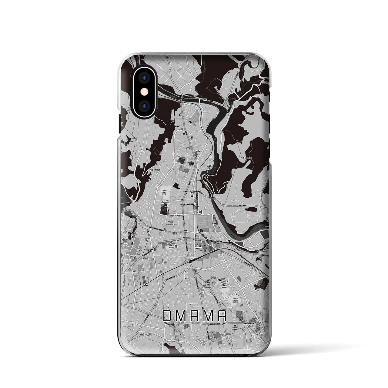 【大間々(群馬県)】地図柄iPhoneケース(クリアタイプ)