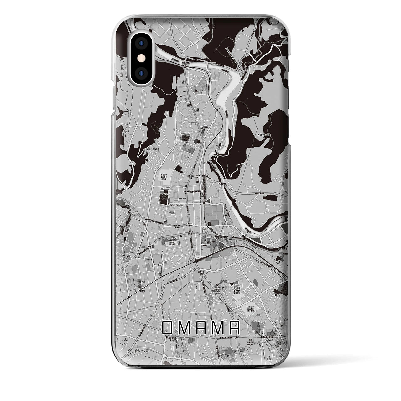 【大間々(群馬県)】地図柄iPhoneケース(クリアタイプ)