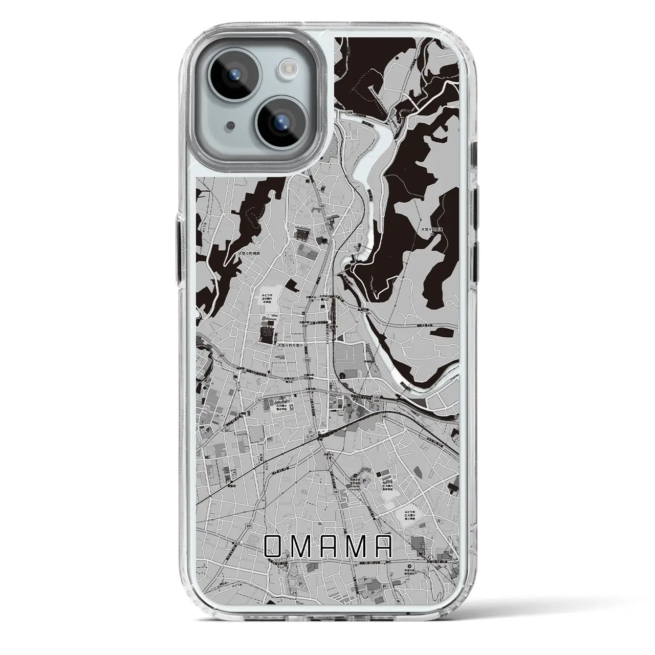 【大間々(群馬県)】地図柄iPhoneケース(MagSafeタイプ)