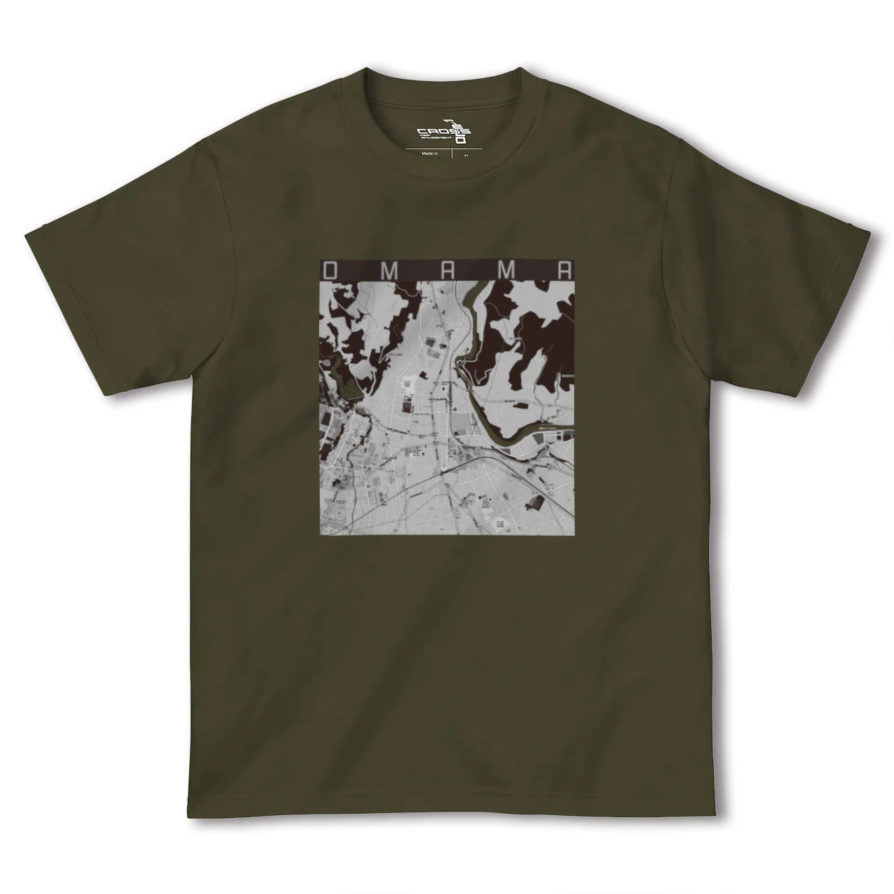 【大間々(群馬県)】地図柄ヘビーウェイトTシャツ