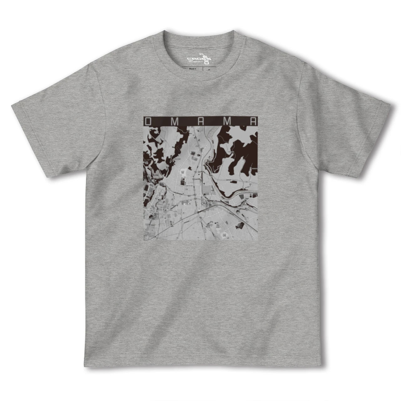 【大間々(群馬県)】地図柄ヘビーウェイトTシャツ