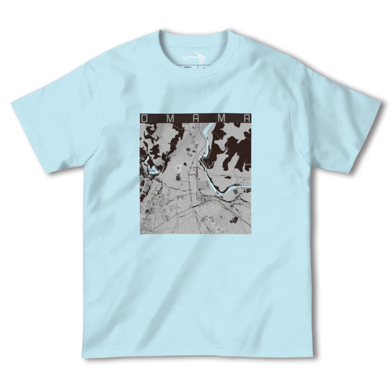 【大間々(群馬県)】地図柄ヘビーウェイトTシャツ