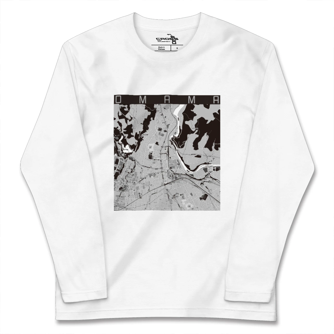 【大間々(群馬県)】地図柄ロングスリーブTシャツ