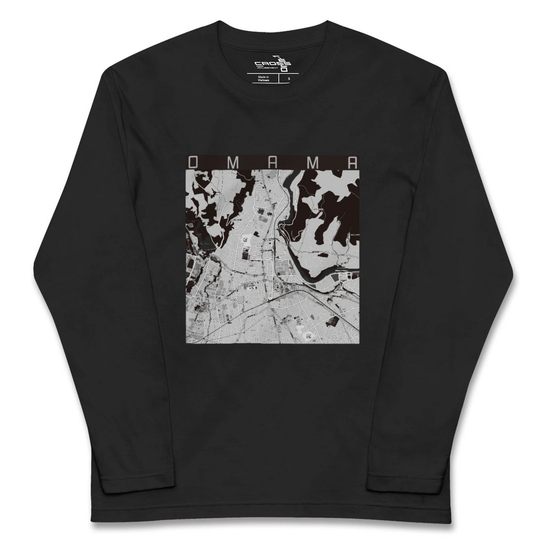 【大間々(群馬県)】地図柄ロングスリーブTシャツ