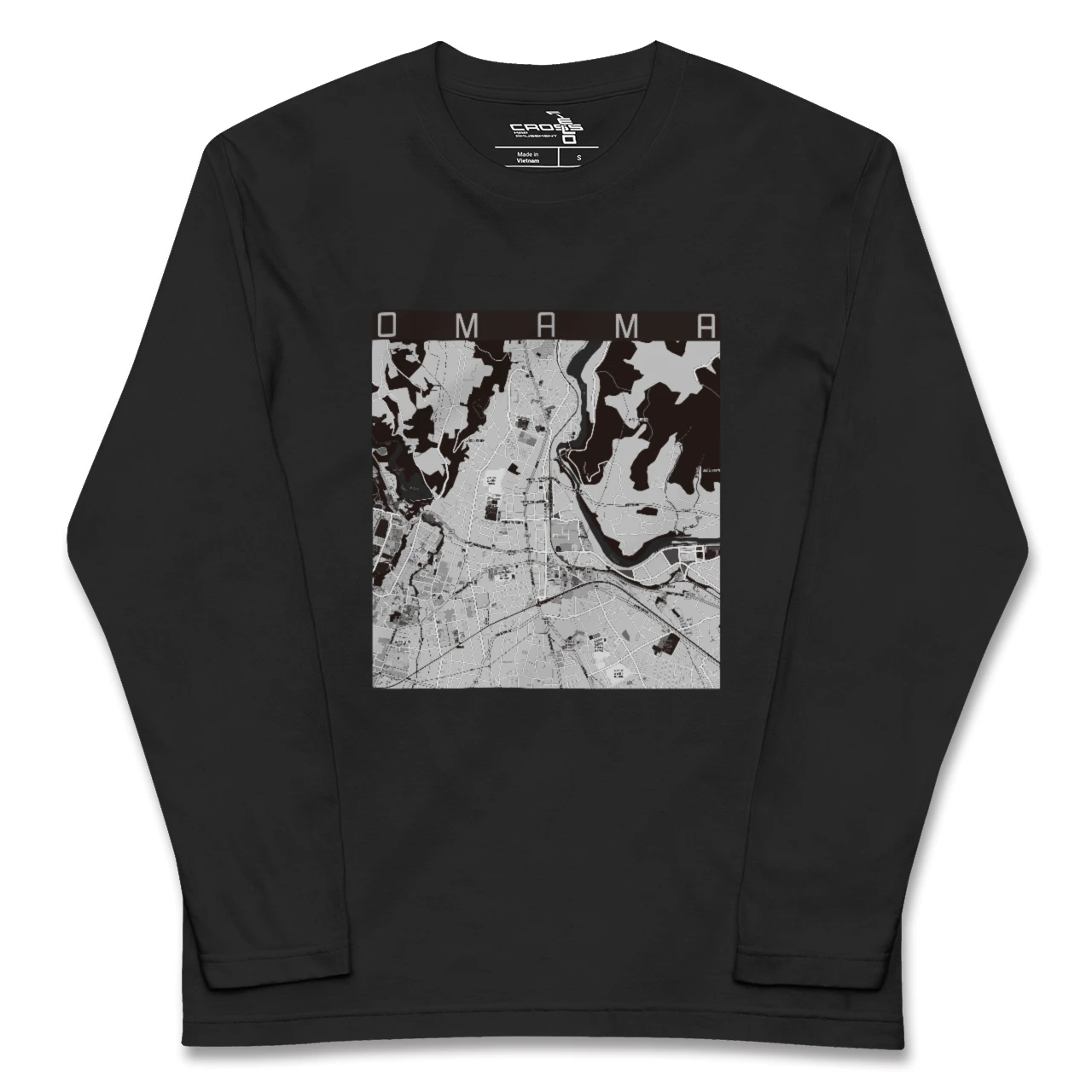 【大間々(群馬県)】地図柄ロングスリーブTシャツ