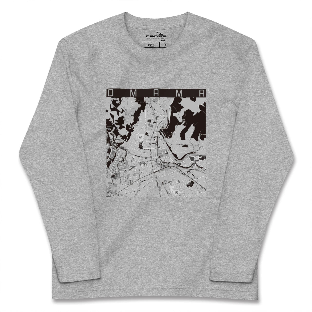 【大間々(群馬県)】地図柄ロングスリーブTシャツ