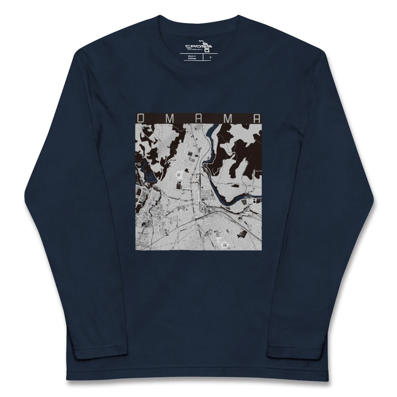 【大間々(群馬県)】地図柄ロングスリーブTシャツ