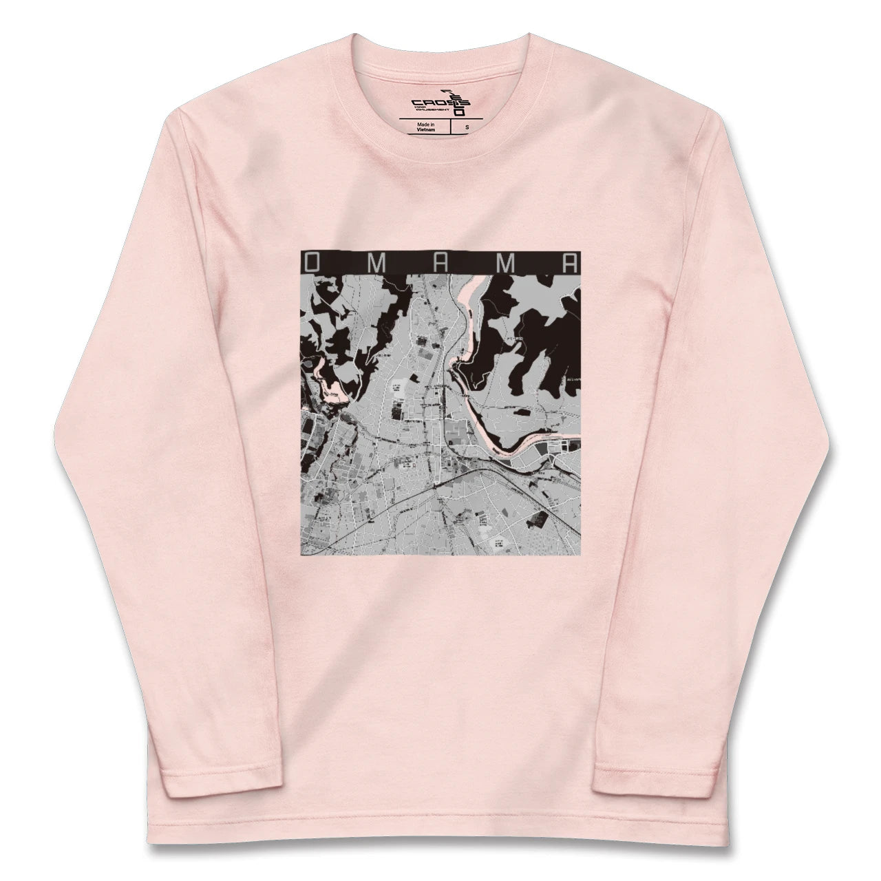 【大間々(群馬県)】地図柄ロングスリーブTシャツ