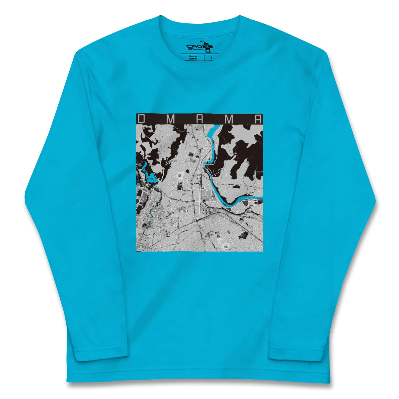 【大間々(群馬県)】地図柄ロングスリーブTシャツ