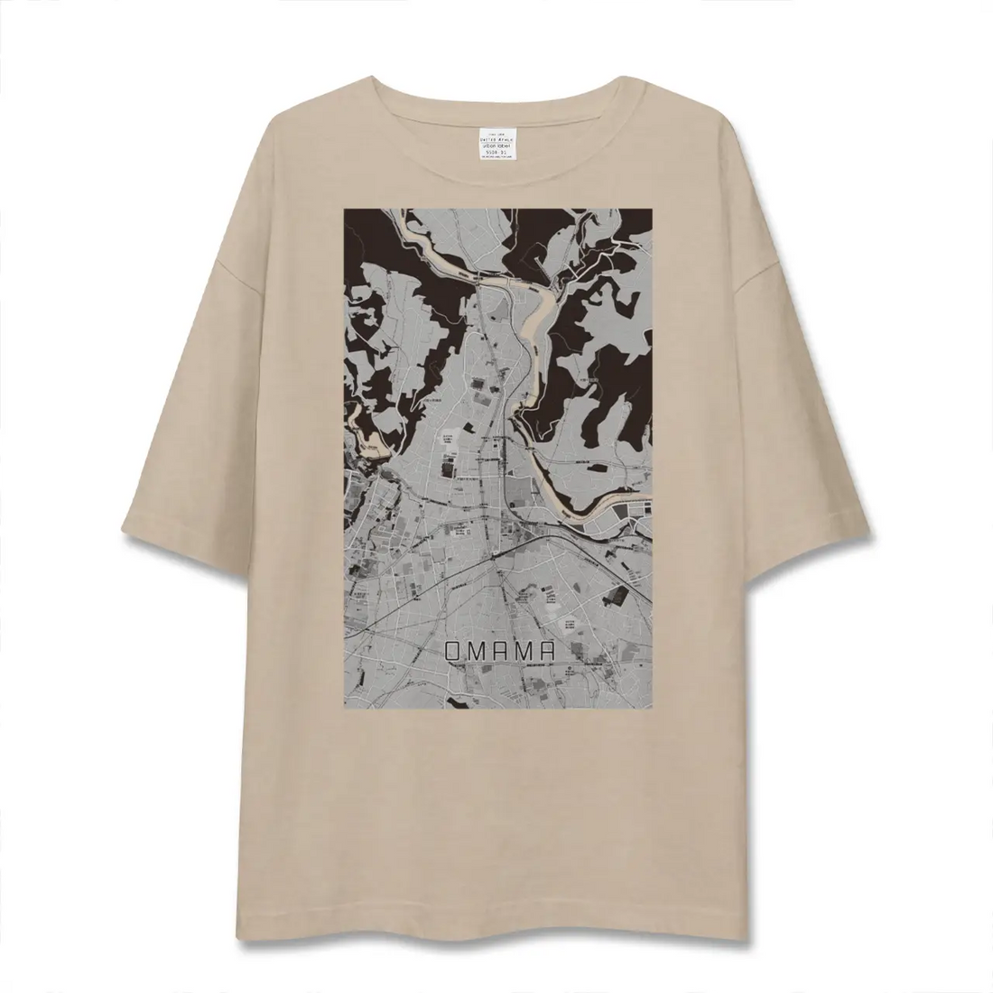 【大間々(群馬県)】地図柄ビッグシルエットTシャツ
